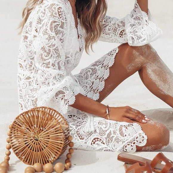 ✨LAST ONE✨BOHO Lace Swim Cover Up - Picture 4 of 6